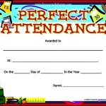 Perfect Attendance Award Template PDF Format