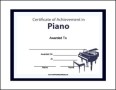 Piano Certificate Templates