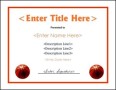Printable Basketball Certificate Template