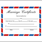 Printable Blank Marriage Certificate Template