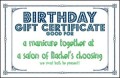 Printable Custom Personalized Birthday Gift Certificate