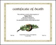 Printable Death Certificate Template