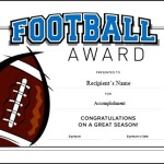 Printable Football Award Certificate Template Free