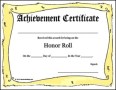 Printable Honor Roll Certificate Free
