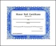 Printable School Honor roll Certificate Template