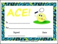 Printable Tennis Certificate for Kids