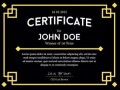 Professional Dark Certificate Template PSD