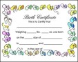 Sample Birth Certificate Template