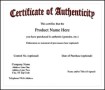 Sample Certificate of Authenticity