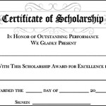 Sample College Scholarship Award Template Certificate