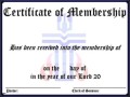 Sample Membership Certificate