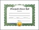 Sample Principals Honor Roll Certificate Template