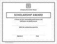 Sample Scholarship Award Certificate