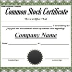 Sample Stock Certificate
