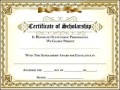 Scholarship Award Certificate