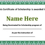 Scholarship Certificate