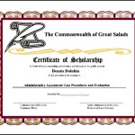 Scholarship Certificate Award Certificate Template