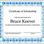 Scholarship Certificate Template Example