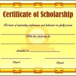 Scholarship Certificate Template Free Design