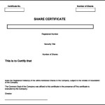 Share Certificate Template Free PDF