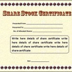Share Stock Certificate Template