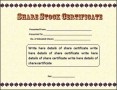 Share Stock Certificate Template