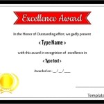 Simple Excellence Award Certificate AI Format