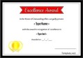 Simple Excellence Award Certificate AI Format