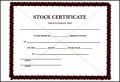 Simple Stock Certificate Template