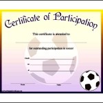 Soccer Participation Certificate Word Format