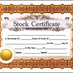 Stock Certificate Template Sample
