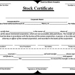 Stock Certificate Template Word Sample