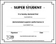 Super Student Certificate