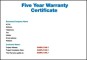Warranty Certificate Format