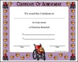 Wheelchair Basketball Certificate