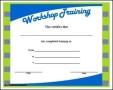 Workshop Training Certificate