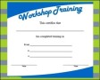 Workshop Training Certificate Template