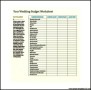 Free Wedding Budget Worksheet PDF