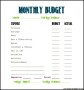 Simple Budget Template Printable
