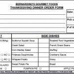 Thanksgiving Food Order Form Template