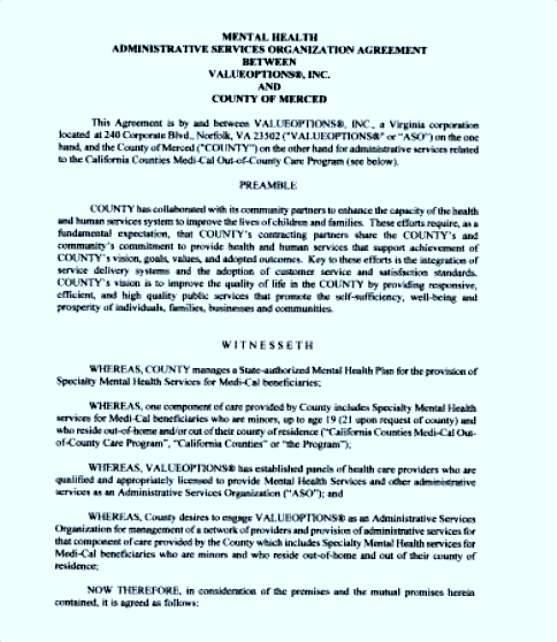 Administrative Services Organization Agreement Template