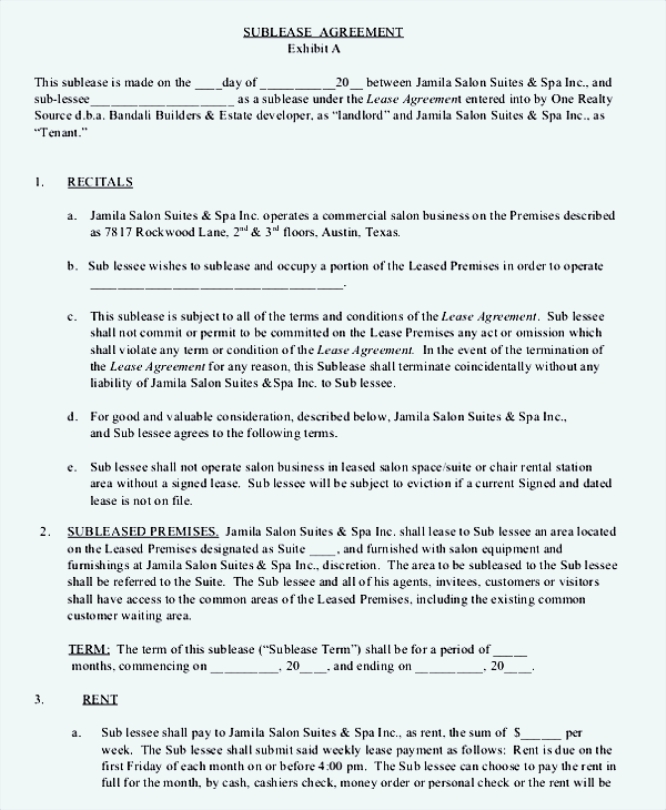 Booth Rental Agreement Templates PDF Sample Templates