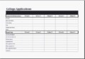 MS Excel College Comparison Worksheet Template