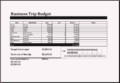 Sample Business Trip Budget Template Excel
