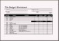 Sample Film Budget Worksheet Template Excel
