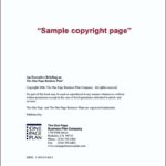 Copyright Template For Book