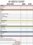 Monthly College Expense Calculator Worksheet