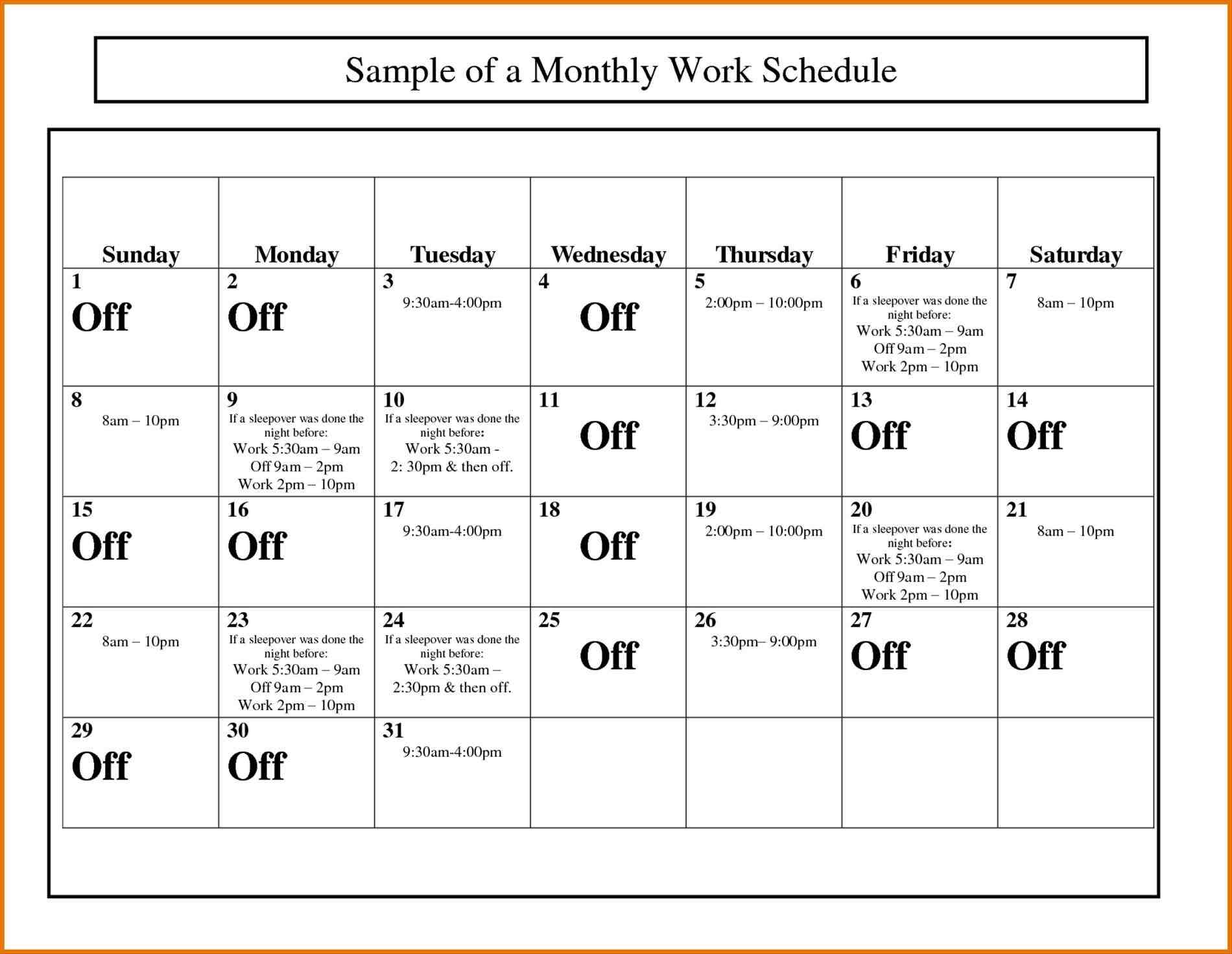 Dcf Work Calendar Printable Calendar 2023