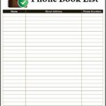 Phone Book Template Excel