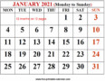 Microsoft Word 2021 Calendar Template Monthly
